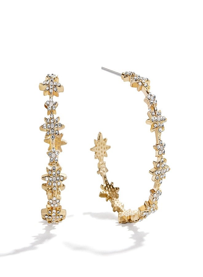BaubleBar Venus Celestial Hoop Earrings, Gold-Plated/Pavé - Image 1